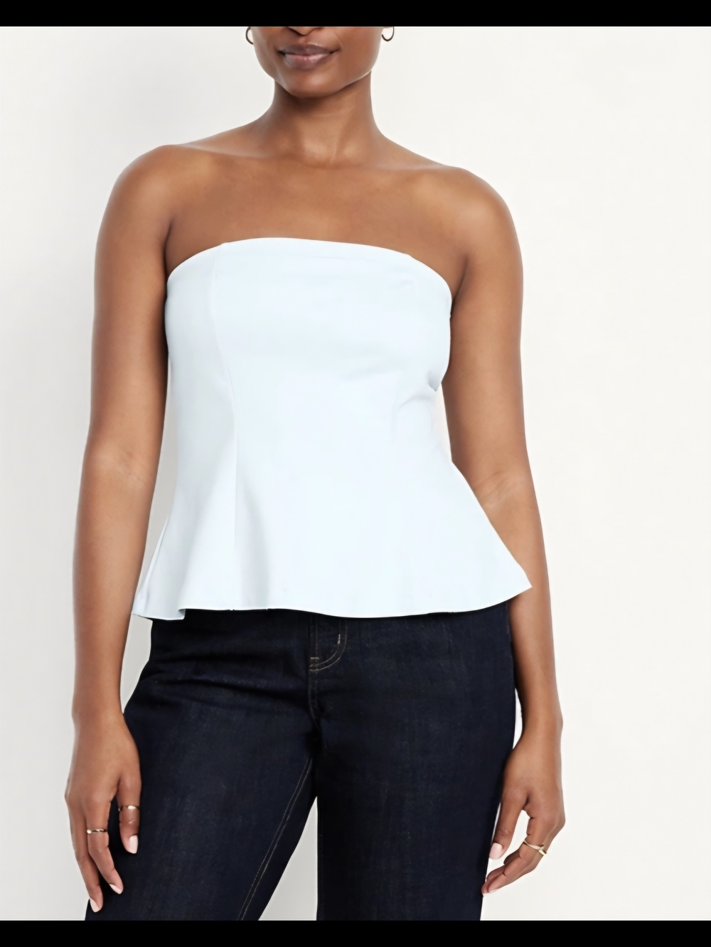 Old Navy Light Blue Strapless Peplum Camisole